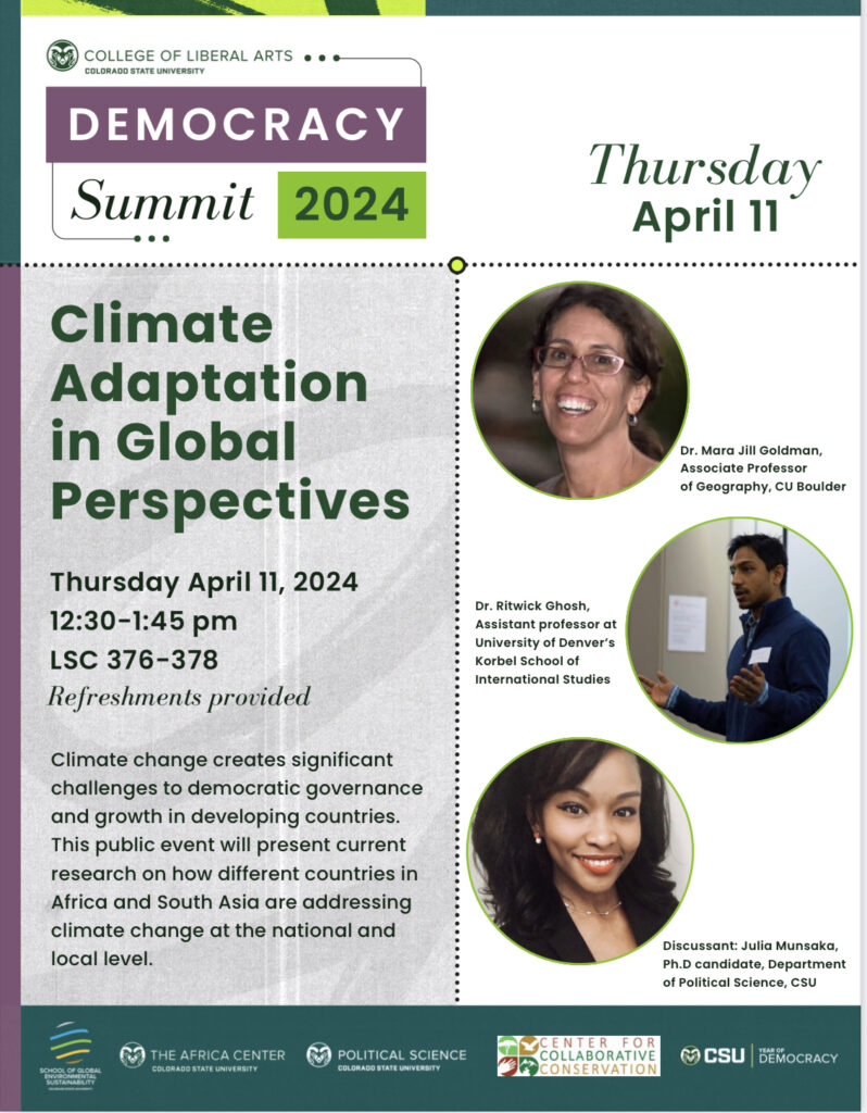 Climate Adaptation in Global
Perspectives panel 